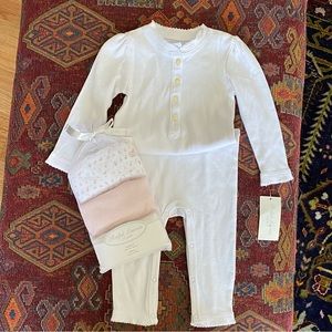 RALPH LAUREN Infant Girl Sleeper Pajama Set of Onesies Layette Bundle NWT 9M